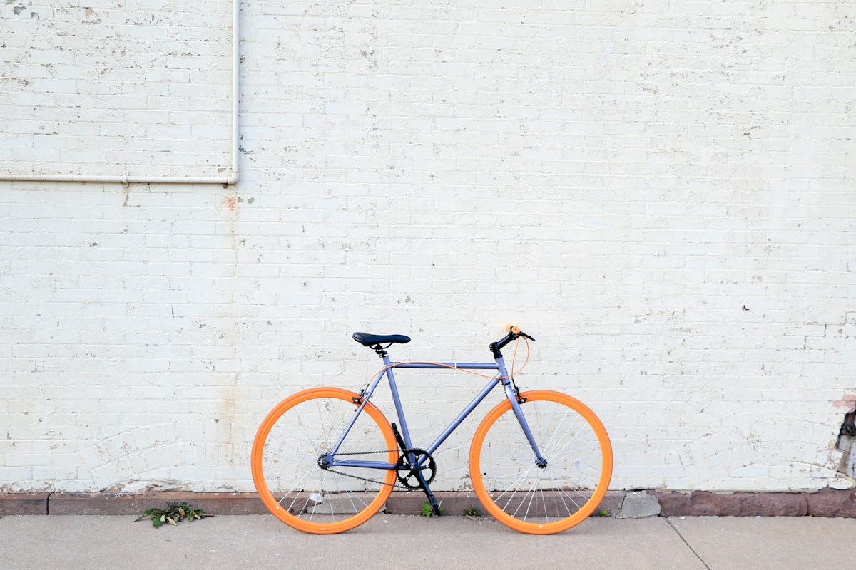 Courier delivering food on a bike